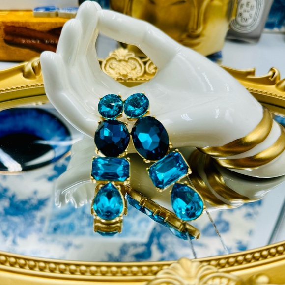 Parure Bijoux Vintage Bracelet Bague Verre Multicolore Plaqué Or | Inspiration Nina Ricci